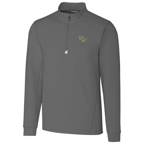 Men's Cutter & Buck Gray UCF Knights Collegiate Big & Tall Traverse Half-Zip Jacket