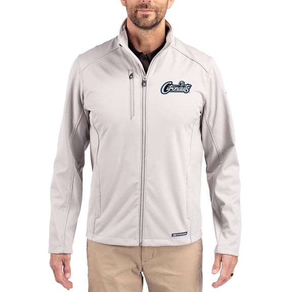 Men's Cutter & Buck Gray UCF Knights Evoke Eco Softshell Recycled Full-Zip Jacket
