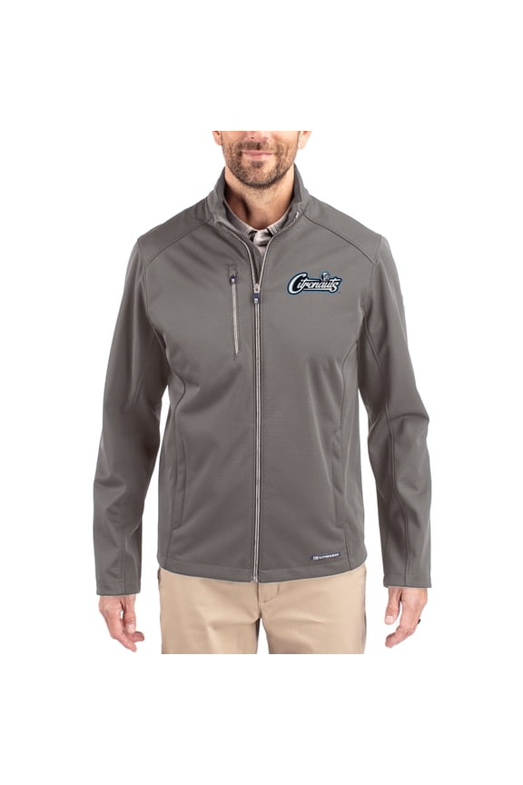 Men's Cutter & Buck Gray UCF Knights Evoke Eco Softshell Recycled Full-Zip Jacket