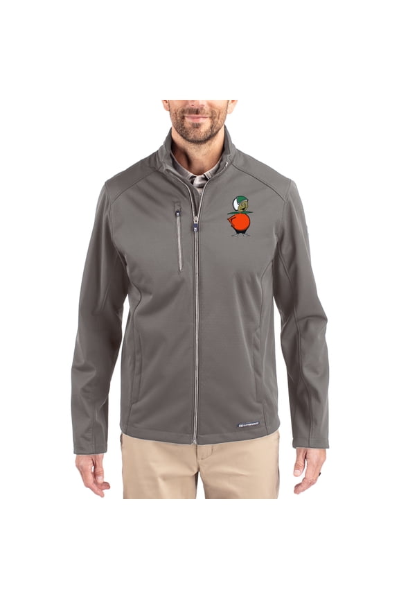 Men's Cutter & Buck Gray UCF Knights Evoke Eco Softshell Recycled Full-Zip Jacket