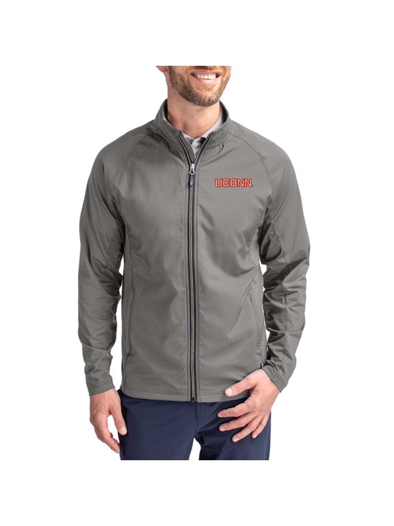 Men's Cutter & Buck Gray UConn Huskies Big & Tall Adapt Eco Hybrid Recycled Full-Zip Jacket