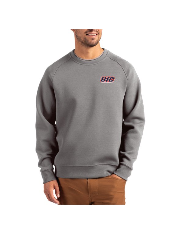 Men's Cutter & Buck Gray UIC Flames Roam Recycled Pullover