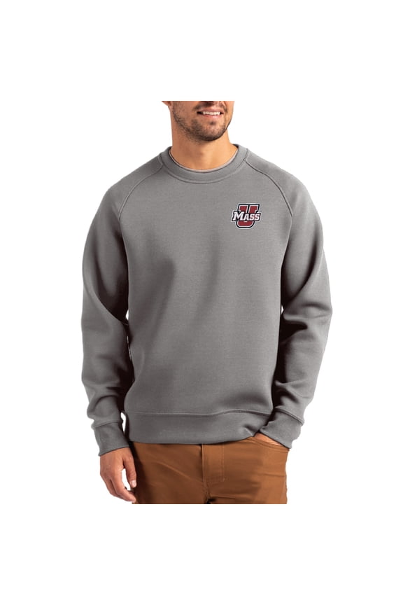 Men's Cutter & Buck Gray UMass Minutemen Roam Recycled Pullover