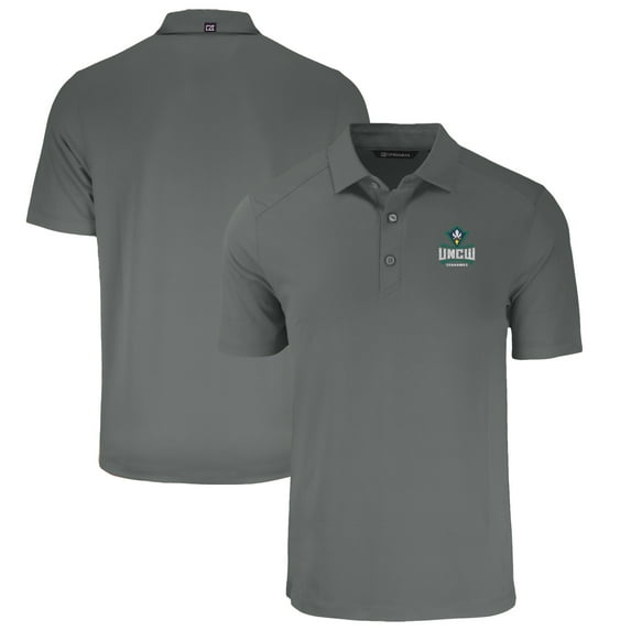 Men's Cutter & Buck Gray UNC Wilmington Seahawks Forge Eco Stretch Recycled Polo