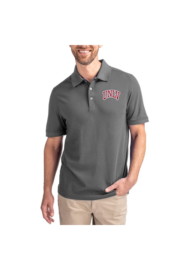 Men's Cutter & Buck Gray UNLV Rebels Advantage Eco Pique Tri-Blend Polo