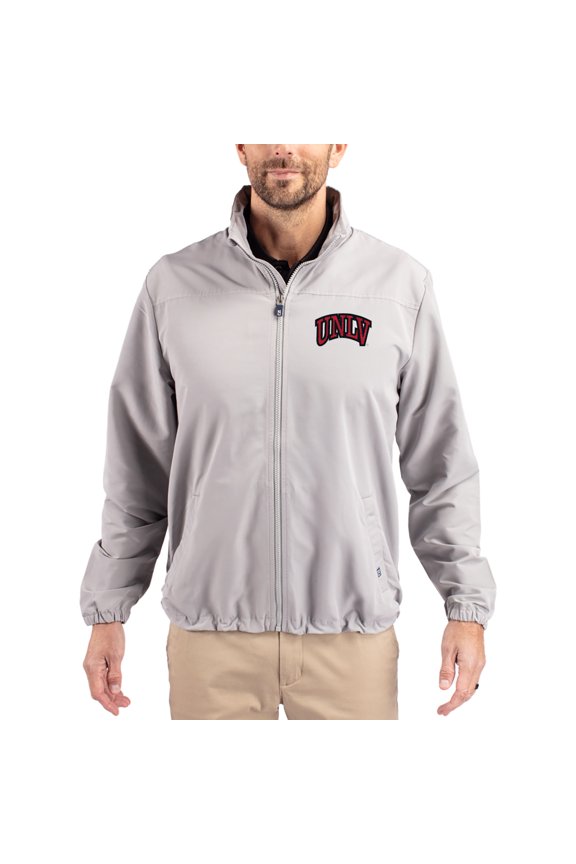 Men's Cutter & Buck Gray UNLV Rebels Charter Eco Recycled Full-Zip Jacket