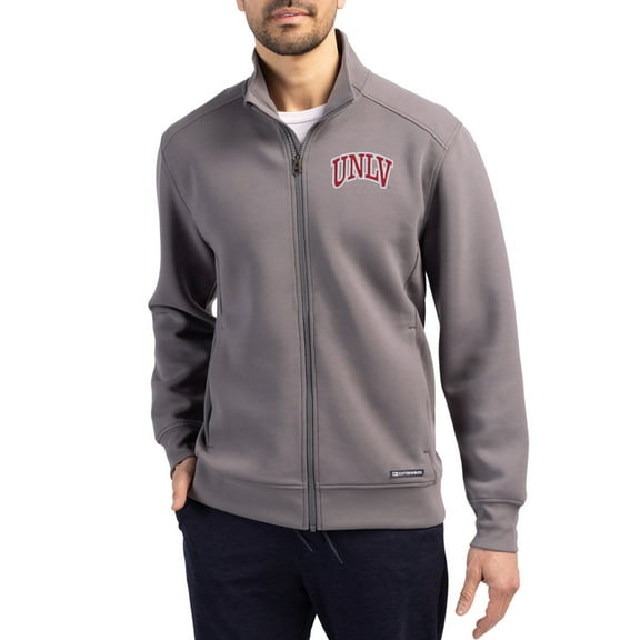 Men's-Cutter & Buck Gray UNLV Rebels Roam Eco Recycled Full-Zip Jacket