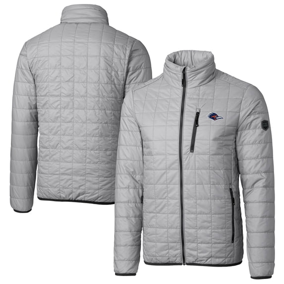 Men's Cutter & Buck Gray UTSA Roadrunners Big & Tall Rainier PrimaLoft Eco Insulated Full-Zip Puffer Jacket