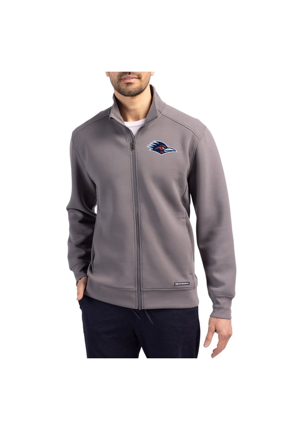 Men's-Cutter & Buck Gray UTSA Roadrunners Roam Eco Recycled Full-Zip Jacket