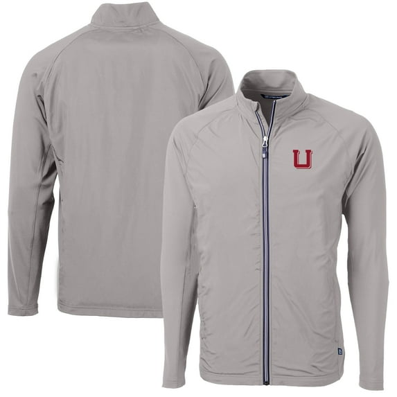 Men's Cutter & Buck Gray Utah Utes Adapt Eco Knit Hybrid Recycled Big & Tall Full-Zip Jacket