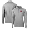 thumbnail image 1 of Men's Cutter & Buck Gray Utah Utes Adapt Eco Knit Stretch Recycled Quarter-Zip Pullover Top, 1 of 3