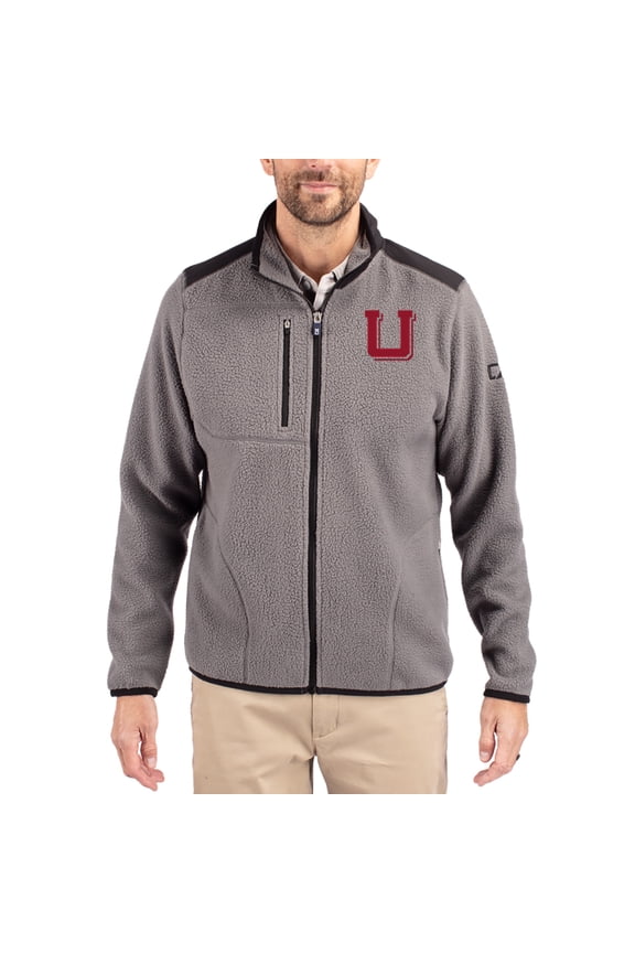 Men's Cutter & Buck Gray Utah Utes Cascade Eco Fleece Full-Zip Jacket