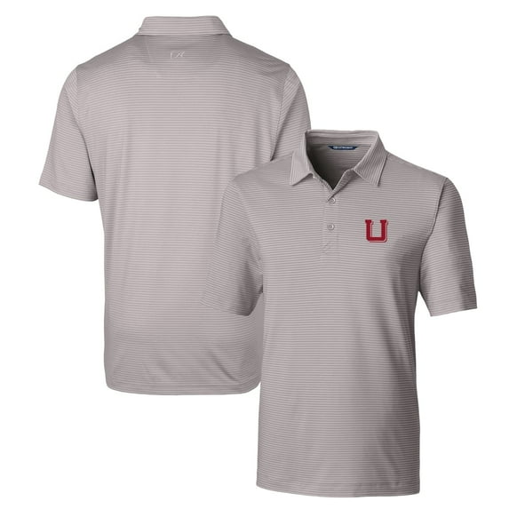 Men's Cutter & Buck Gray Utah Utes Forge Pencil Stripe Stretch Polo