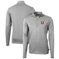 thumbnail image 1 of Men's Cutter & Buck Gray Utah Utes Team Big & Tall Virtue Eco Pique Recycled Quarter-Zip Pullover Top, 1 of 3