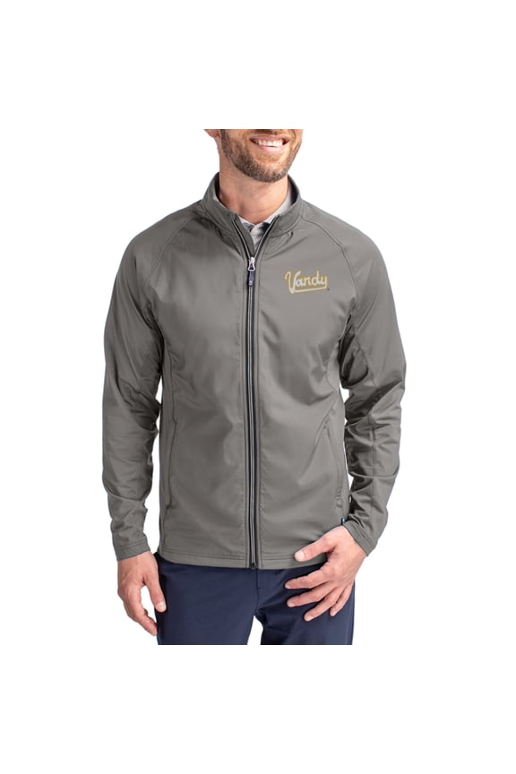 Men's Cutter & Buck Gray Vanderbilt Commodores Adapt Eco Hybrid Recycled Full-Zip Jacket