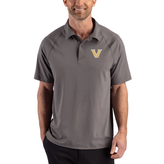 Men's Cutter & Buck Gray Vanderbilt Commodores Recycled Featherlight Stretch Sport Polo