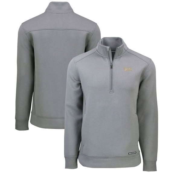 Men's Cutter & Buck Gray Vanderbilt Commodores Roam Eco Recycled Quarter-Zip Sweatshirt