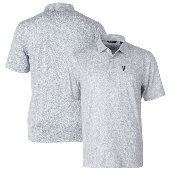 Men's Cutter & Buck Gray Villanova Wildcats Pike Constellation Stretch Polo