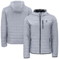 thumbnail image 1 of Men's-Cutter & Buck  Gray Virginia Cavaliers Rainier Eco PrimaLoft Hooded Full-Zip Jacket, 1 of 3