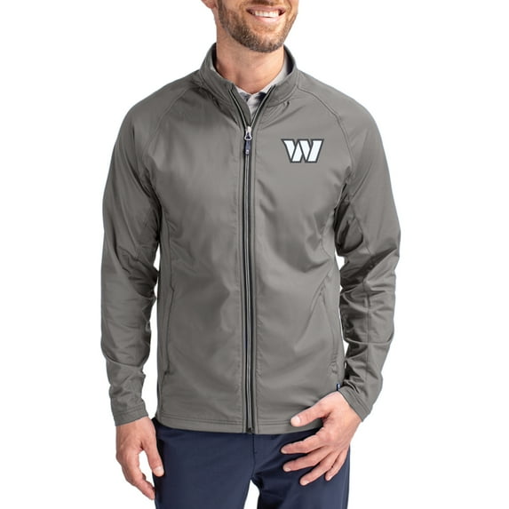 Men's Cutter & Buck Gray Washington Commanders Big & Tall Adapt Eco Hybrid Recycled Full-Zip Jacket