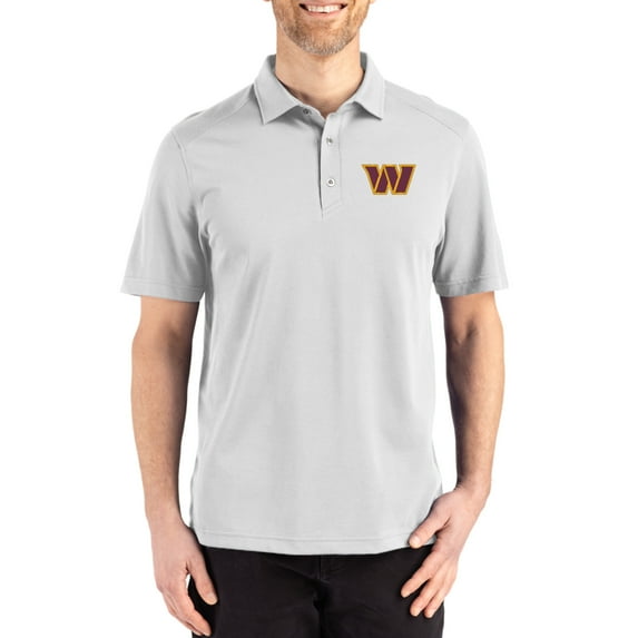 Men's Cutter & Buck Gray Washington Commanders Big & Tall Advantage Refresh Epic Confidence Recycled Tri-Blend Pique