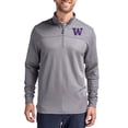 thumbnail image 1 of Men's-Cutter & Buck  Gray Washington Huskies Traverse Stretch Eco Stripe DryTec Tri-Blend Quarter-Zip Pullover, 1 of 2
