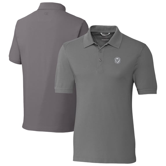 Men's Cutter & Buck Gray Washington Nationals Advantage Eco Pique DryTec Tri-Blend Polo