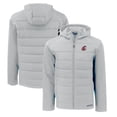 thumbnail image 1 of Men's Cutter & Buck  Gray Washington State Cougars Evoke Hybrid Eco Softshell Recycled Full-Zip Hoodie Jacket, 1 of 3