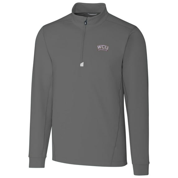 Men's Cutter & Buck Gray Western Carolina Catamounts Collegiate Big & Tall Traverse Half-Zip Jacket