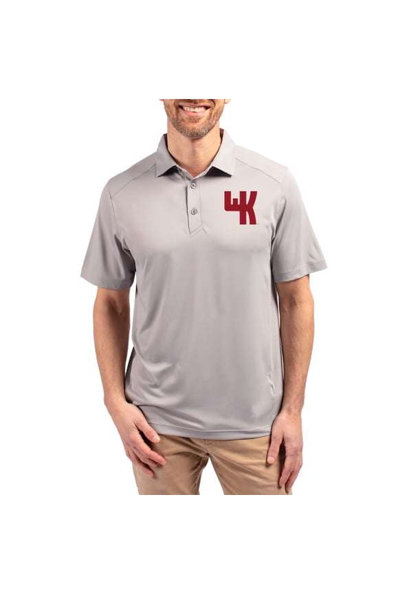 Men's-Cutter & Buck  Gray Western Kentucky Hilltoppers Forge Eco Stretch Recycled Polo