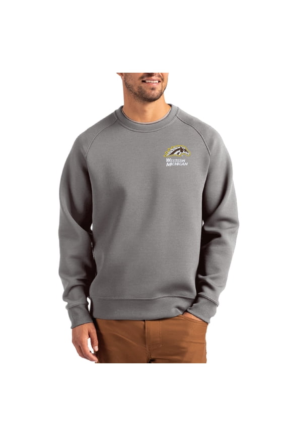 Men's Cutter & Buck Gray Western Michigan Broncos Roam Recycled Pullover