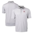 thumbnail image 1 of Men's Cutter & Buck Gray/White Cincinnati Reds Virtue Eco Pique Micro Stripe Recycled Polo, 1 of 3