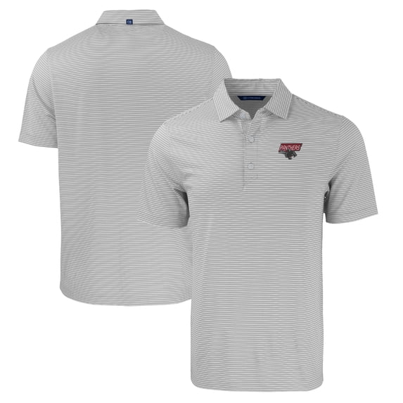 Men's Cutter & Buck Gray/White Clark Atlanta University Panthers Big & Tall Forge Eco Double Stripe Stretch Recycled