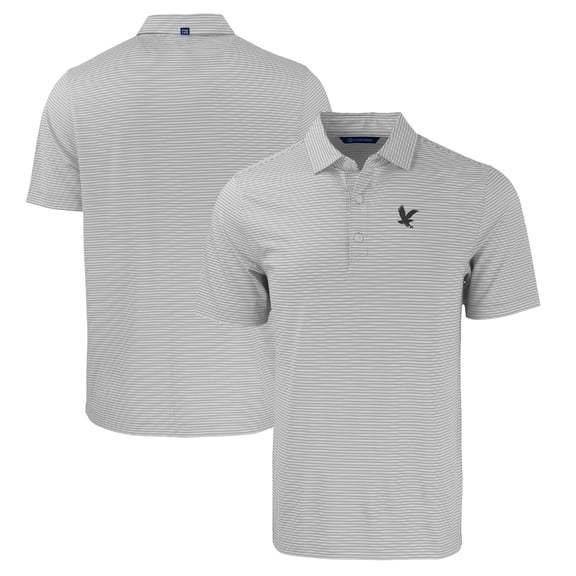 Men's Cutter & Buck Gray/White Embry-Riddle Eagles Big & Tall Forge Eco Double Stripe Stretch Recycled Polo