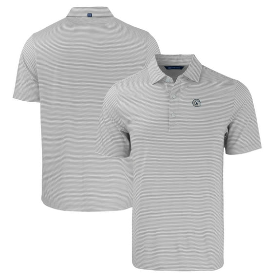 Men's Cutter & Buck Gray/White Georgetown Hoyas Big & Tall Forge Eco Double Stripe Stretch Recycled Polo