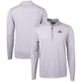 thumbnail image 1 of Men's Cutter & Buck  Gray/White Gonzaga Bulldogs Big & Tall Virtue Eco Pique Micro Stripe Recycled Quarter-Zip Pullover, 1 of 3