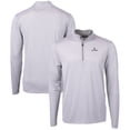 thumbnail image 1 of Men's Cutter & Buck  Gray/White Illinois Fighting Illini Big & Tall Virtue Eco Pique Micro Stripe Recycled Quarter-Zip, 1 of 3