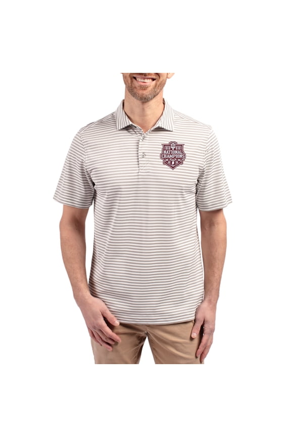 Men's Cutter & Buck Gray/White Indiana Hoosiers College Football Playoff 2025 National Champions Big & Tall Virtue Eco