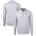 thumbnail image 1 of Men's Cutter & Buck  Gray/White Miami University RedHawks Big & Tall Virtue Eco Pique Micro Stripe Recycled Quarter-Zip, 1 of 3