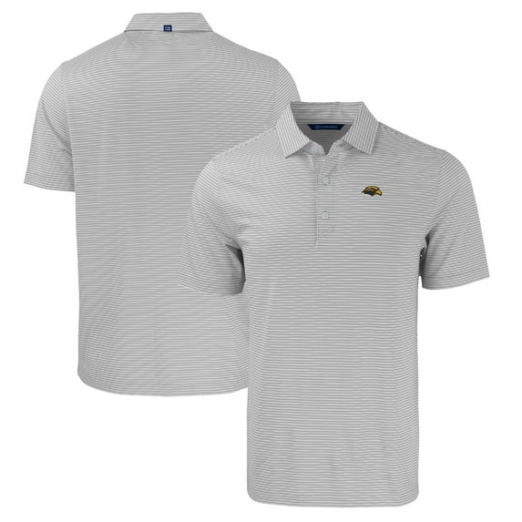 Men's Cutter & Buck Gray/White Southern Miss Golden Eagles Big & Tall Forge Eco Double Stripe Stretch Recycled Polo