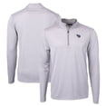 thumbnail image 1 of Men's Cutter & Buck Gray/White Tennessee Titans Virtue Eco Pique Micro Stripe Recycled Quarter-Zip Pullover Top, 1 of 3