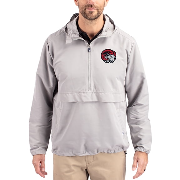 Men's Cutter & Buck Gray Winston-Salem State Rams Charter Eco Recycled Half-Zip Anorak Jacket