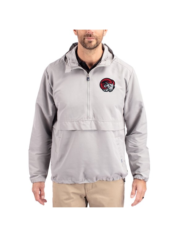 Men's Cutter & Buck Gray Winston-Salem State Rams Charter Eco Recycled Half-Zip Anorak Jacket