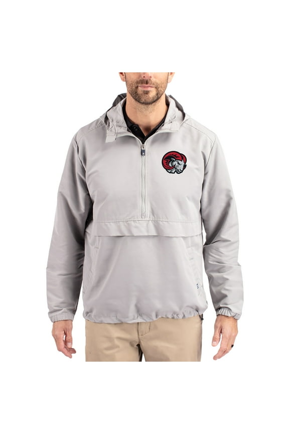 Men's Cutter & Buck Gray Winston-Salem State Rams Charter Eco Recycled Half-Zip Anorak Jacket
