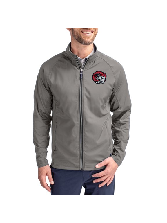 Men's Cutter & Buck Gray Winston-Salem State Rams Primary Logo Adapt Eco Knit Raglan Full-Zip Jacket