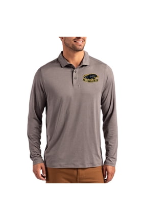 Men's Cutter & Buck Gray Wisconsin-Milwaukee Panthers Primary Coastline Epic Comfort Long-Sleeve Polo