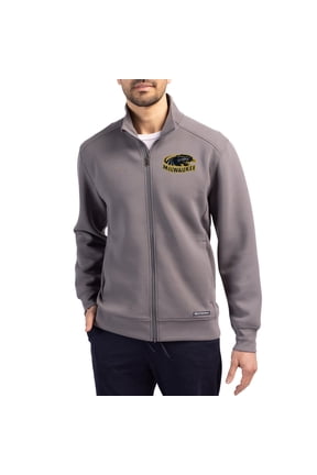 Men's-Cutter & Buck Gray Wisconsin-Milwaukee Panthers Roam Eco Recycled Full-Zip Jacket
