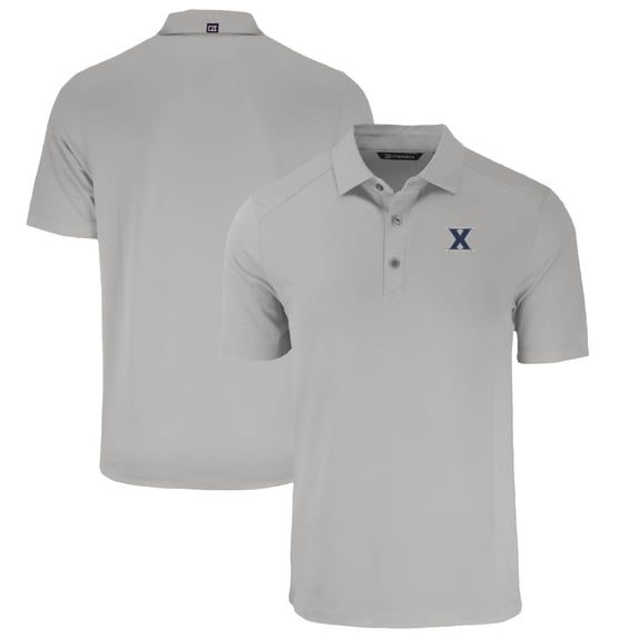 Men's Cutter & Buck Gray Xavier Musketeers Forge Eco Stretch Recycled Polo