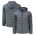 thumbnail image 1 of Men's Cutter & Buck  Gray Yale Bulldogs Evoke Hybrid Eco Softshell Recycled Full-Zip Hoodie Jacket, 1 of 3