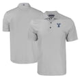 thumbnail image 1 of Men's Cutter & Buck Gray Yale Bulldogs Pike Eco Tonal Geo Print Stretch Recycled Polo, 1 of 3